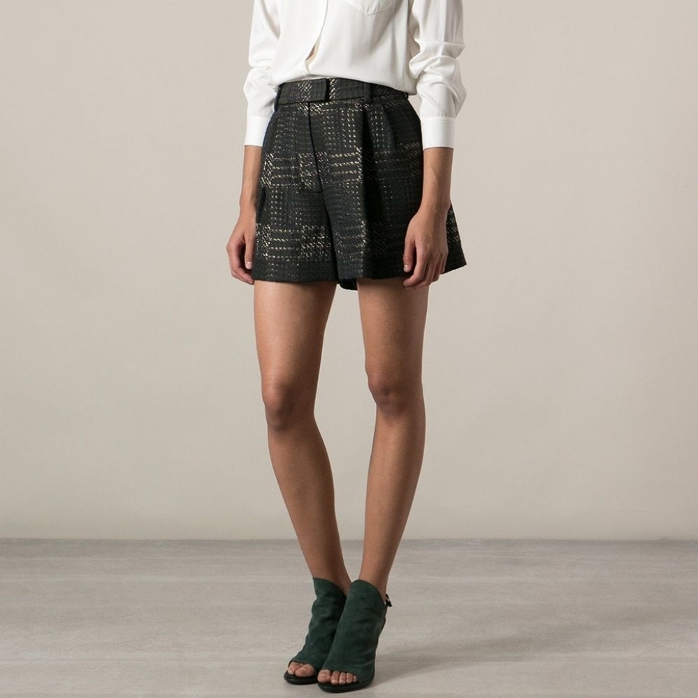 3.1 Phillip Lim High Waist Pleated A Line Shorts 2